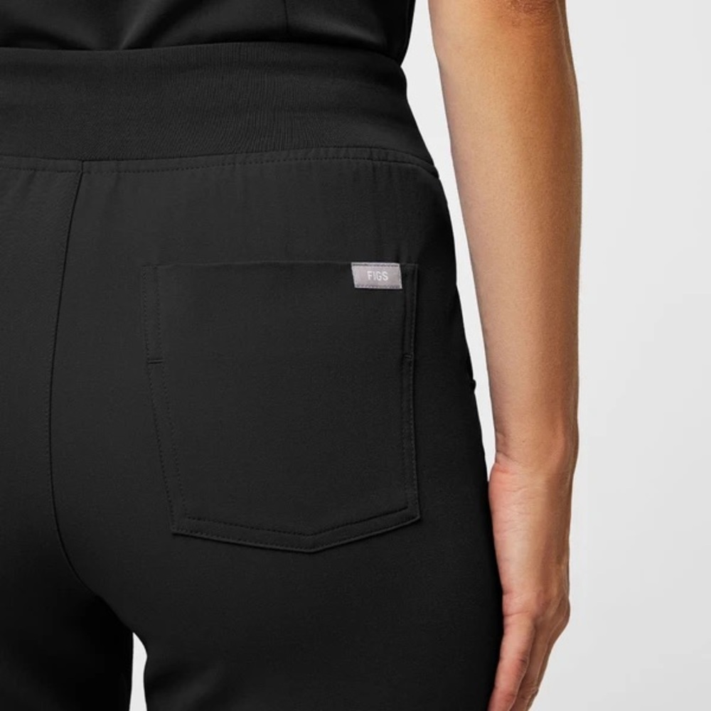 Figs • High Waisted Black Zamora Jogger Medical Scrub Pant Office Nurse Sz Med - Picture 4 of 14